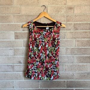 cato floral sleeveless sheer mesh top
